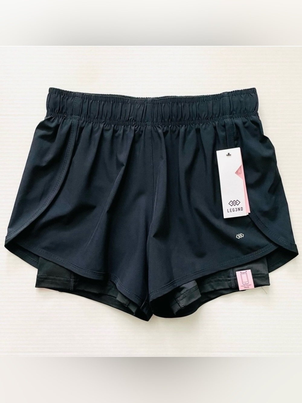 Black 2-in1 Run Shorts Size S NWT - Picture 1 of 7